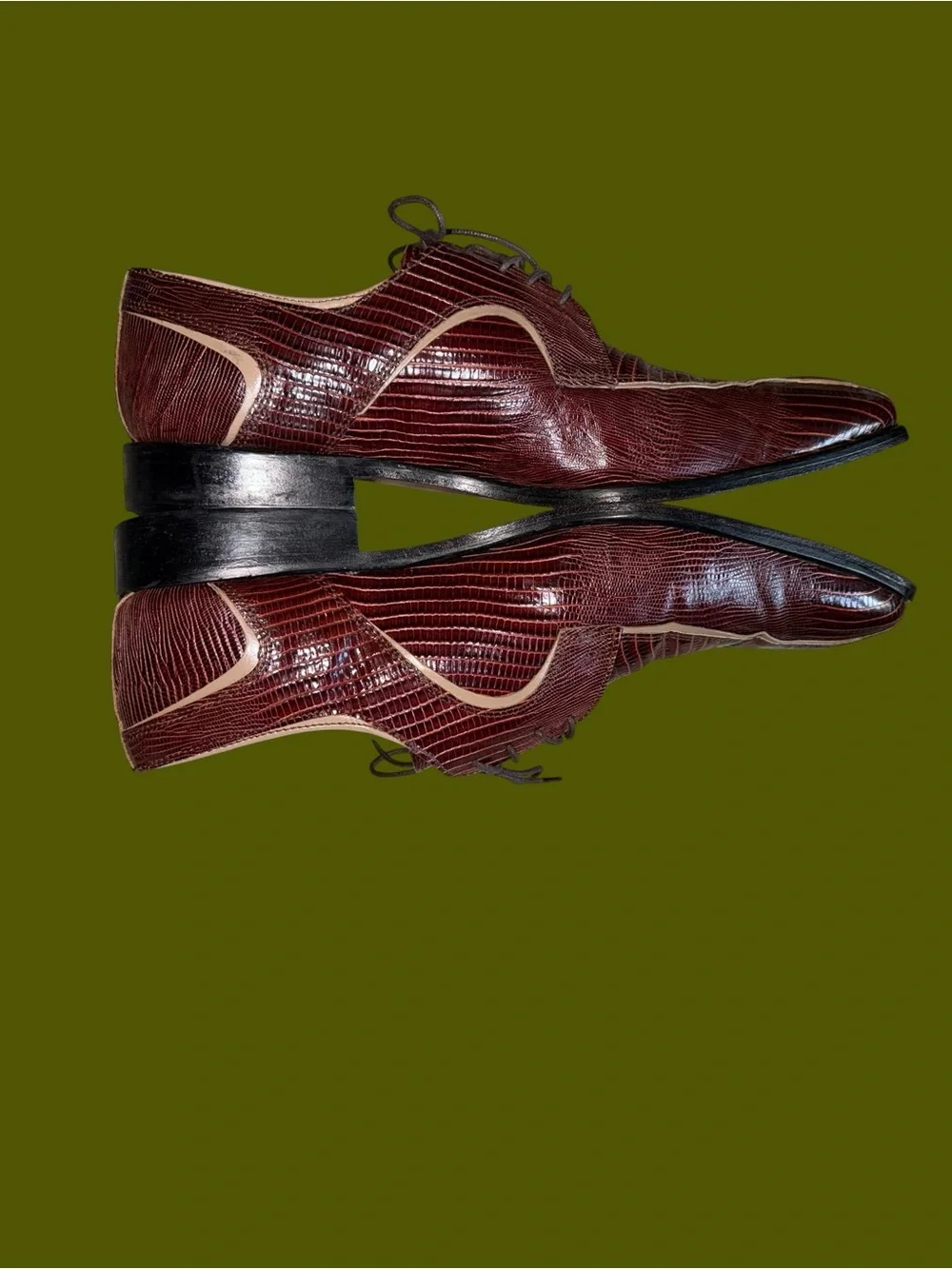 Vintage Y2K Stacy Adams Men's Size 13 Brown Leather Croc Square Toe Dress Shoes